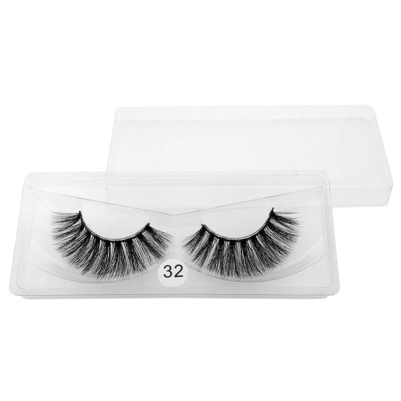 3D Faux Mink False Eyelashes Natural Curl Bulk With Carrying Case