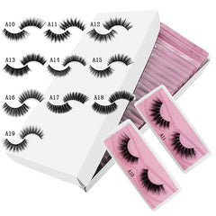3D Faux Mink False Eyelashes Natural Curl Bulk With Carrying Case