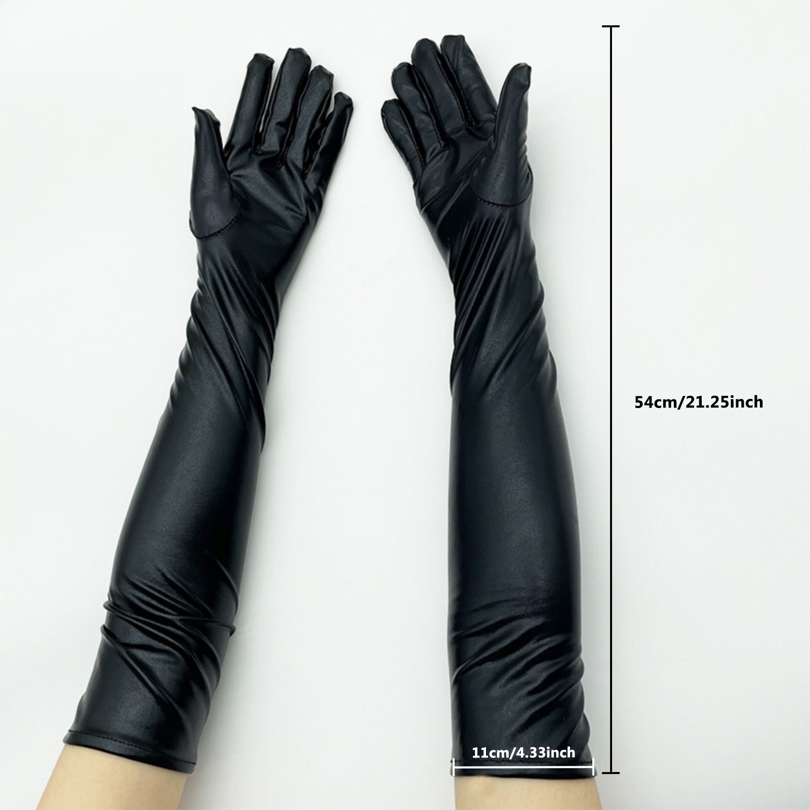 Adult Long Patent Leather Pole Dance Gloves