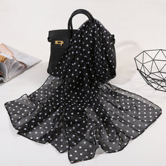 Polka Dot Chiffon Scarf Solid Shawl