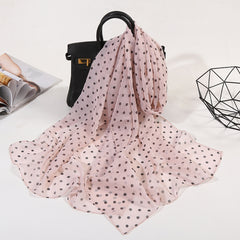 Polka Dot Chiffon Scarf Solid Shawl