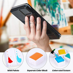 12 24 36 48 Colors Solid Watercolor Paints Set With Paintbrush