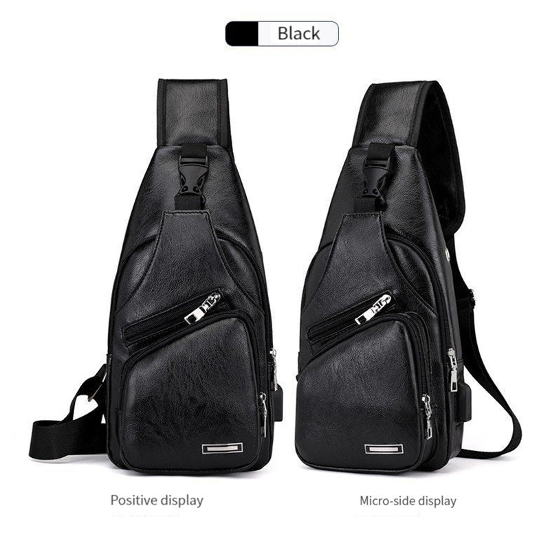 Men's USB Charging Chest Bag Anti-theft Single Strap Bag
