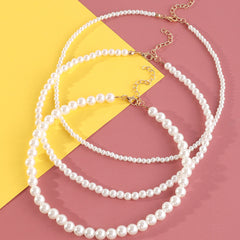 3pcs Girls Pearl Beaded Necklace Princess Party Accessories