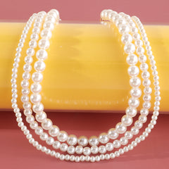 3pcs Girls Pearl Beaded Necklace Princess Party Accessories