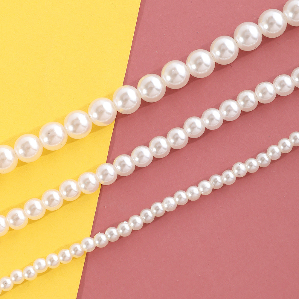 3pcs Girls Pearl Beaded Necklace Princess Party Accessories