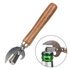 Wooden Handle Manual Can & Bottle Opener