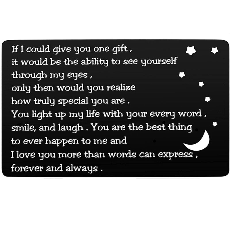 I Love You Wallet Insert Card For Men Engraved Gift For Him