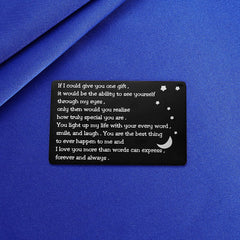 I Love You Wallet Insert Card For Men Engraved Gift For Him