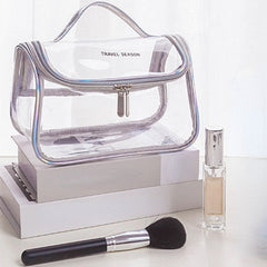 Clear Toiletry Bag Transparent Makeup Cosmetic Bag With Zipper & Handle