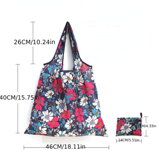 Foldable Storage Bag Cartoon Graphic Reusable Shopping Bag