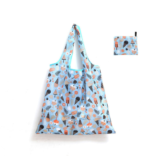 Foldable Storage Bag Cartoon Graphic Reusable Shopping Bag