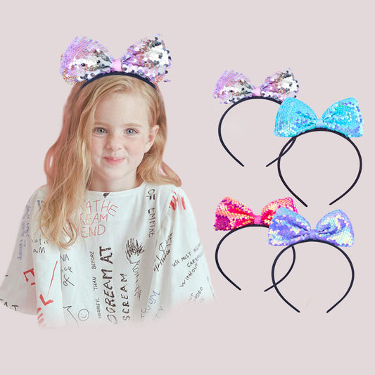 Sequin Bow Headband for Summer Holiday Party