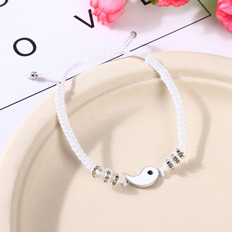 2pcs Minimalist Braided Tai Chi Bracelet For Men Daily Decoration Gift