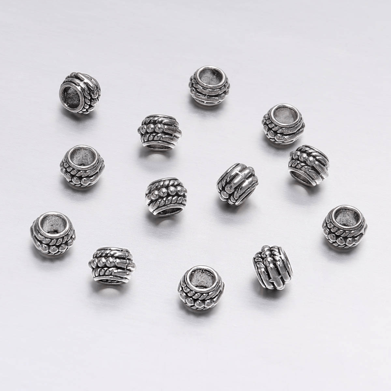 30pcs Golden Silver Plated Spacer Bead Big Hole Jewelry Making Findings