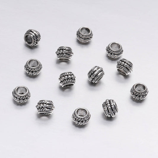 30pcs Golden Silver Plated Spacer Bead Big Hole Jewelry Making Findings