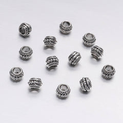 30pcs Golden Silver Plated Spacer Bead Big Hole Jewelry Making Findings