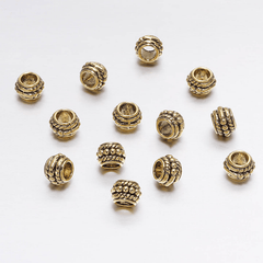 30pcs Golden Silver Plated Spacer Bead Big Hole Jewelry Making Findings