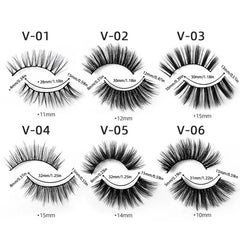15mm Natural 3D False Lashes Pack with Brush