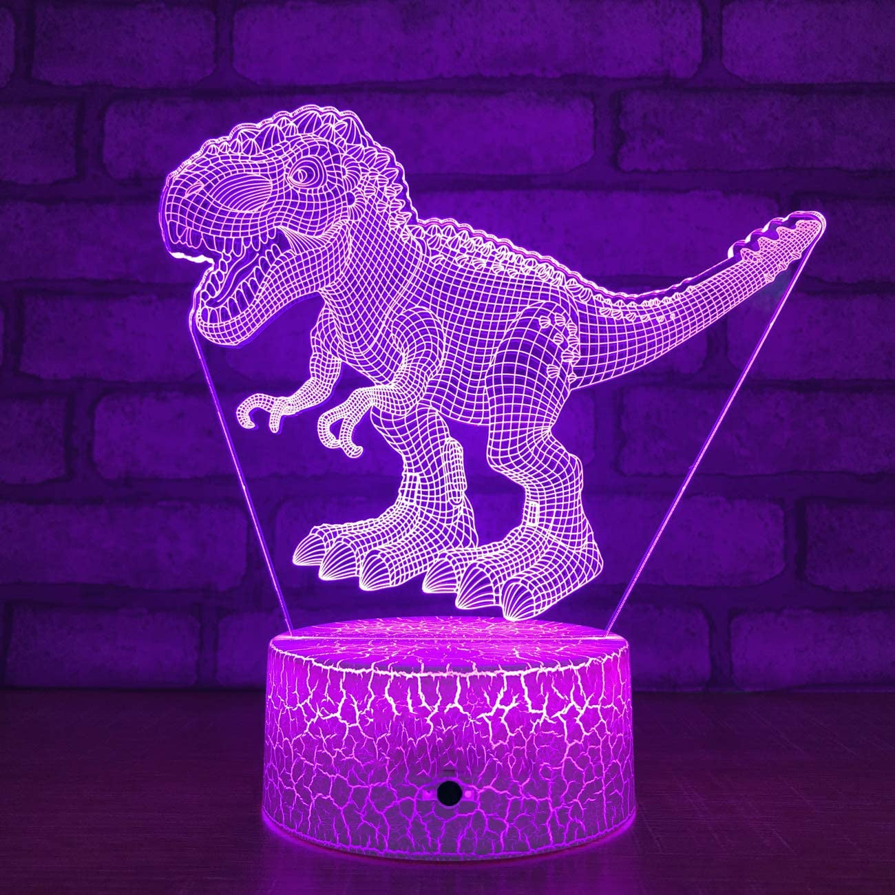 Dinosaur 3D Night Light w/ Remote & Smart Touch 16 Colors Dimmable T rex Toys