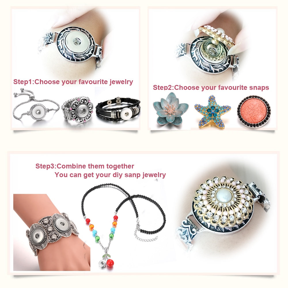 Snaps Jewelry DIY Snap Button For Bracelet Bangle Necklace