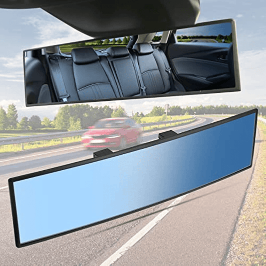Universal 30cm Panoramic Convex Rearview Mirror Interior Clip-on