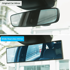 Universal 30cm Panoramic Convex Rearview Mirror Interior Clip-on