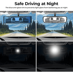 Universal 30cm Panoramic Convex Rearview Mirror Interior Clip-on