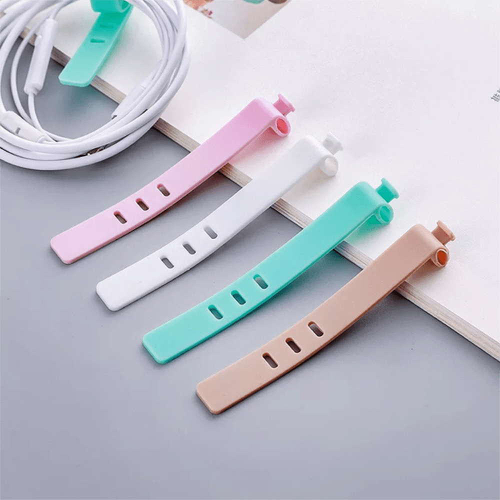 20pcs Silicone Cable Ties - Keep Your Desk Tidy & Organized