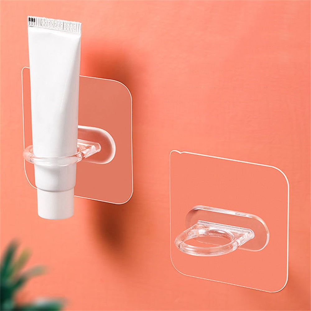 4pcs Wall Hook Adhesive Ring Curtain Bracket Home Organizer Hanger