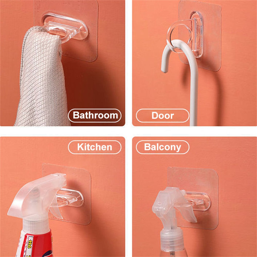 4pcs Wall Hook Adhesive Ring Curtain Bracket Home Organizer Hanger