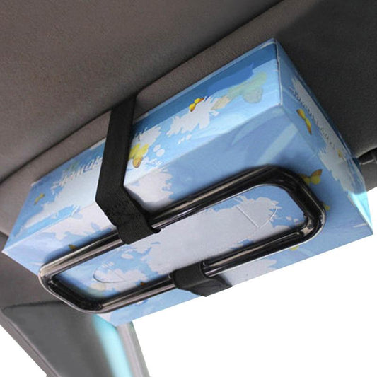 Car Tissue Holder Sun Visor Mount Universal Paper Towel Box Strap