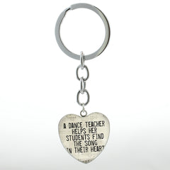 Ballet Dancing Keychain Glass Gem Stainless Steel