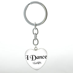 Ballet Dancing Keychain Glass Gem Stainless Steel