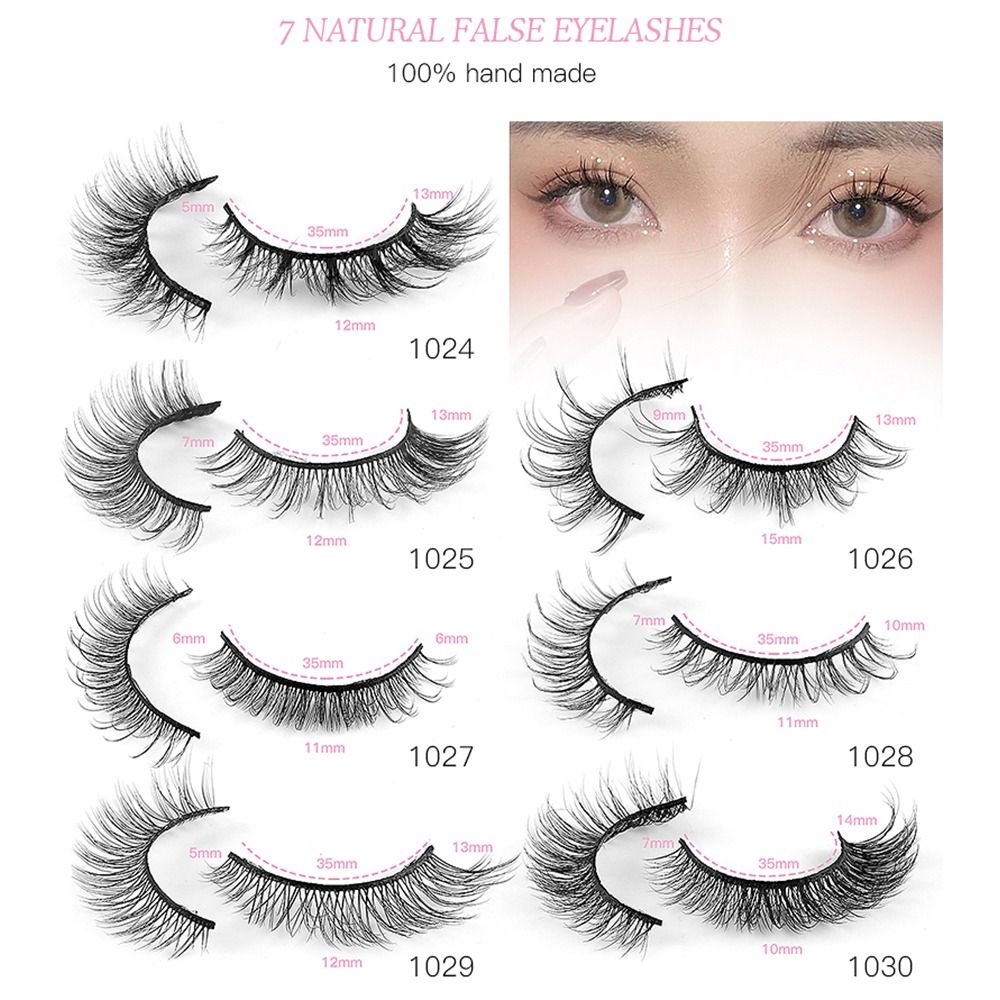 Soft Wispy Cat Eye False Eyelashes Natural Look Faux Mink Lashes