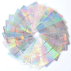 24 Sheet Mixed Laser Cutout Stickers Nail Stamping Plates Set