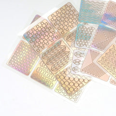 24 Sheet Mixed Laser Cutout Stickers Nail Stamping Plates Set