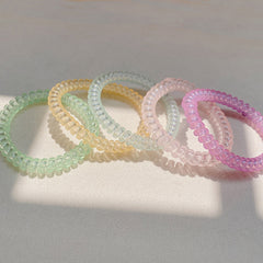 5pcs Luminous Skinny Spiral Hair Tie Hair Accessories Women Girls