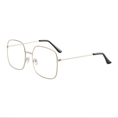Square Clear Lens Glasses For Women Men Mod Metal Frame Anti Light Glasses