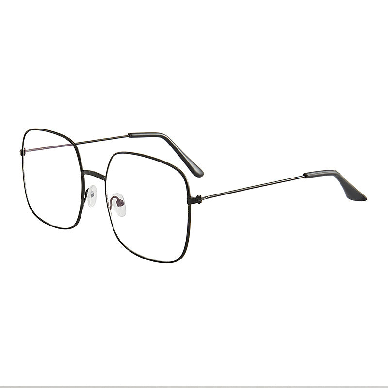 Square Clear Lens Glasses For Women Men Mod Metal Frame Anti Light Glasses