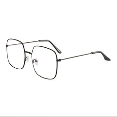 Square Clear Lens Glasses For Women Men Mod Metal Frame Anti Light Glasses