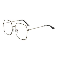 Square Clear Lens Glasses For Women Men Mod Metal Frame Anti Light Glasses