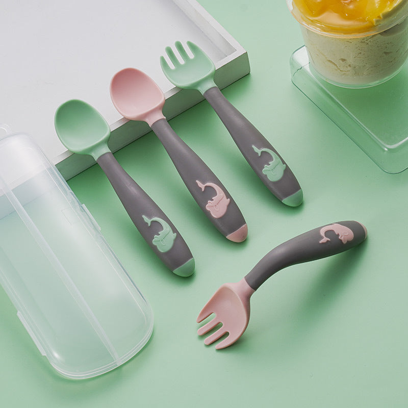 Toddler Utensils Set 360 Bendable Spoon & Fork