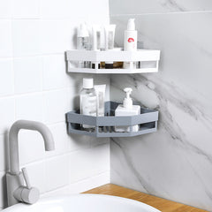 Corner Shower Caddy Bathroom Plastic Shelf No Drilling Wall Suction Storage