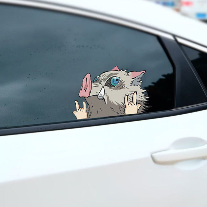 Anime Cartoon Car Stickers Reflect Light Waterproof Decal Windshield Decor