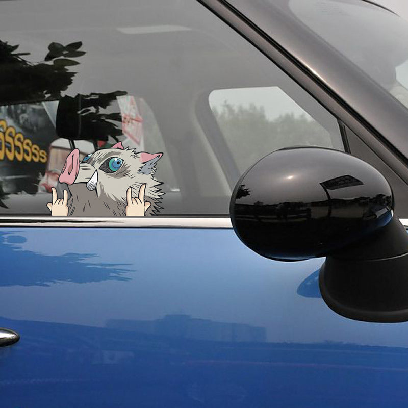 Anime Cartoon Car Stickers Reflect Light Waterproof Decal Windshield Decor