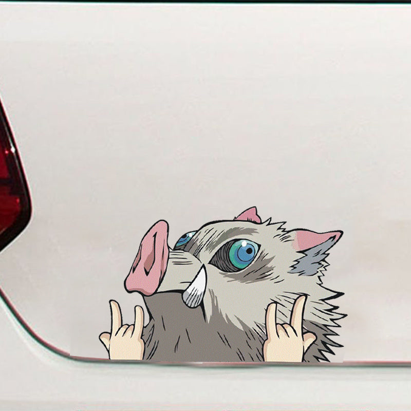 Anime Cartoon Car Stickers Reflect Light Waterproof Decal Windshield Decor