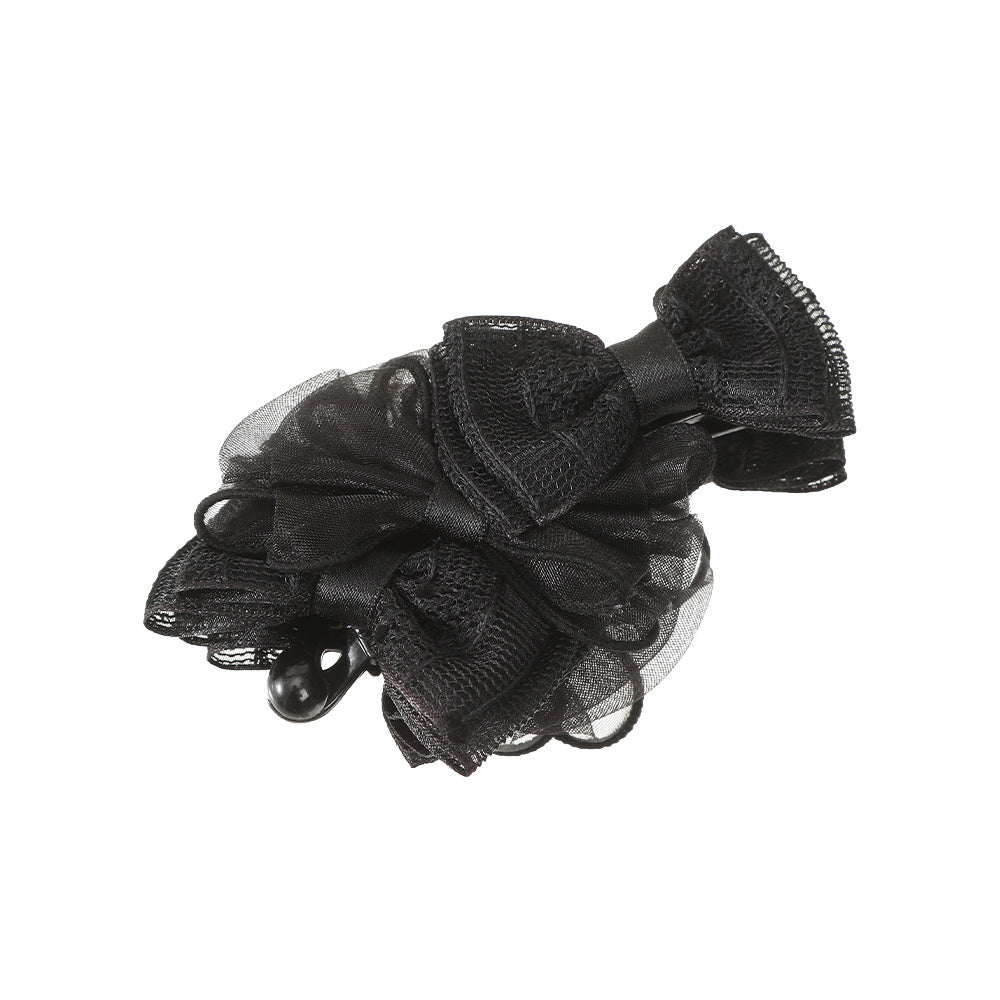 Women's Lace Polka Dot Bow Hair Claw Ponytail Clip
