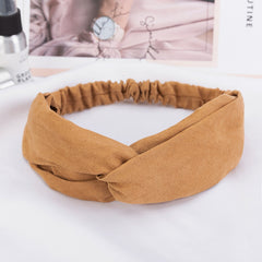Leather Velvet Solid Hairband Cross Bundle Headband