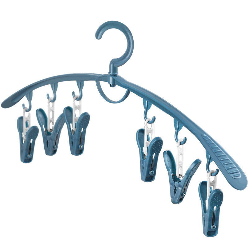 6 Clips Clothes Hanger Plastic Socks Underwear Drying Clips